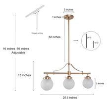 Laconchaln 3-Light 25.5-in Gold Modern Linear Kitchen Island Light