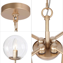 Radifolium 4-Light 21.5" Modern Globe Gold Chandelier, Candlestick