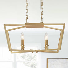 Falkowitz 4-Light 21-in Gold Rectangle Kitchen Island Light