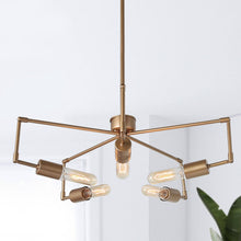 Cyphostemma 5-Light 24.5" Modern Gold Chandelier, Unique Radial