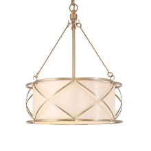 Resplendor 3-Light 16" Modern Fabric Gold Chandelier, Drum