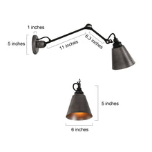 Aurelienne 1-Light 2 Pack Black & Gray Swing Arm Wall Sconces