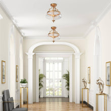 Gregary 3-Light Mini Gold Semi-Flush-Mount Light