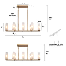 Billbergia 8-Light 32.5-in Gold Modern Linear Kitchen Island Light