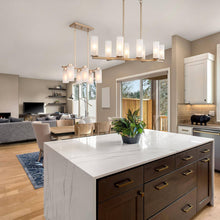 Billbergia 8-Light 32.5-in Gold Modern Linear Kitchen Island Light