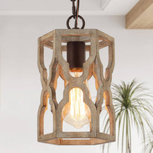 Hippometiph 1-Light Mini Wood Farmhouse Pendant Light Fixtures
