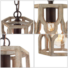 Hippometiph 1-Light Mini Wood Farmhouse Pendant Light Fixtures