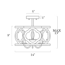 Eryngium 3-Light Small Wood Semi-Flush-Mount Light