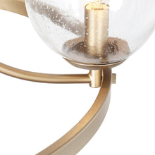 Tyrone 5-Light 24" Modern Globe Glass Gold Chandelier, Wagon Wheel