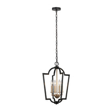 Dendrophylax 4-Light 15" Modern Black and Brass Chandelier
