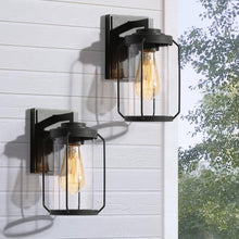 Bovenere 10"H 1-Light Black Outdoor Wall Light Set of 2