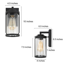 Bovenere 10"H 1-Light Black Outdoor Wall Light Set of 2