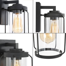 Bovenere 10"H 1-Light Black Outdoor Wall Light Set of 2