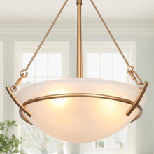 Dibanrio 3-Light 11.5" Modern Gold Chandelier, Frosted Globe Glass