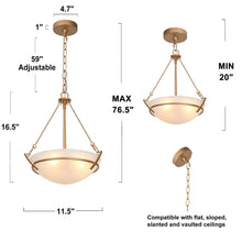 Dibanrio 3-Light 11.5" Modern Gold Chandelier, Frosted Globe Glass