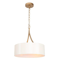 Corbppse 3-Light 17.5" Modern Fabric Gold Chandelier, Drum