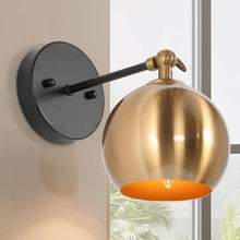 Semerisy 1-Light Modern Black and Gold Globe Wall Sconces