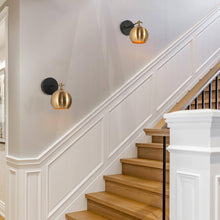Semerisy 1-Light Modern Black and Gold Globe Wall Sconces