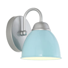 1-Light Modern Blue and Silver Dome Armed Indoor Wall Sconces