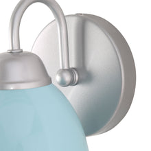 1-Light Modern Blue and Silver Dome Armed Indoor Wall Sconces