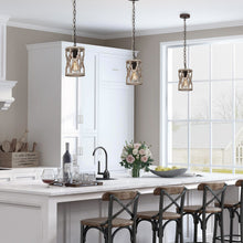Hippometiph 1-Light Mini Wood Farmhouse Pendant Light Fixtures