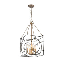 Dendrophylax 4-Light 11" Modern Black Chandelier, Square