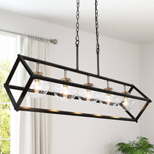 Strwnfdol 5-Light 41.5-in Black Modern Rectangle Kitchen Island Light