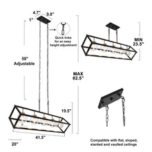 Strwnfdol 5-Light 41.5-in Black Modern Rectangle Kitchen Island Light
