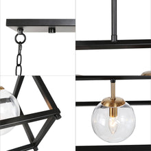 Strwnfdol 5-Light 41.5-in Black Modern Rectangle Kitchen Island Light