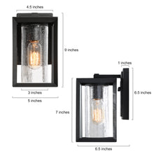 Sebasinsh 9"H 1-Light Black Outdoor Wall Light