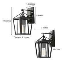 Epodtenve 11"H 1-Light Black Outdoor Wall Light