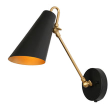 Petoracing 1-Light Modern Black and Gold Armed Wall Sconces