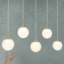 Betonicifolia 5-Light 31.5-in Brass Modern Cluster LED Kitchen Island Light