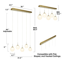 Betonicifolia 5-Light 31.5-in Brass Modern Cluster LED Kitchen Island Light