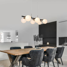 Betonicifolia 6-Light 31.5-in Black Modern Linear LED Kitchen Island Light