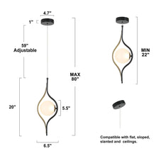Betonicifolia 1-Light Mini Black LED Modern Pendant Light Fixtures