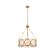 Welntscpia 3-Light 16.5"Modern Frosted Glass Gold Chandelier, Drum