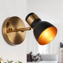 Elinkarce 1-Light Modern Black and Gold Spot-Light Wall Sconces