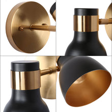 Elinkarce 1-Light Modern Black and Gold Spot-Light Wall Sconces