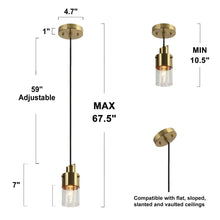 Iphigenia 1-Light Mini Brass Modern Pendant Light Fixtures