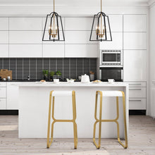 Sunchokes 4-Light 14"Modern Black Chandelier, Hollow Frame Lantern