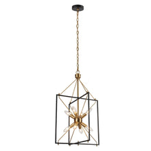 Spinaphine 8-Light 16" Modern Minimalist Black Chandelier, Square