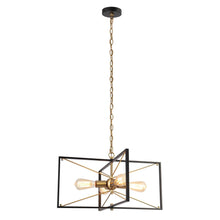Odelette 4-Light 24" Modern Minimalist Black Chandelier, Rectangle