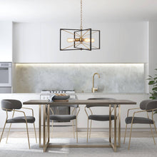 Odelette 4-Light 24" Modern Minimalist Black Chandelier, Rectangle