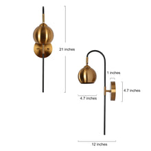 Semerisy 1-Light Modern Black and Gold Armed Wall Sconces