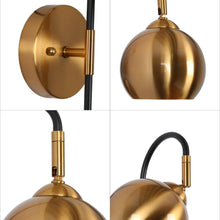 Semerisy 1-Light Modern Black and Gold Armed Wall Sconces