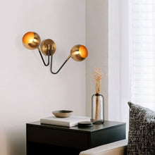 Semerisy 2-Light Modern Black and Gold Armed Wall Sconces