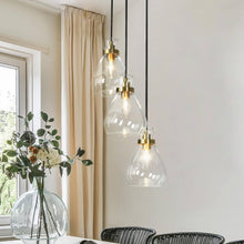 Thimbleweed 3-Light 16"Modern Black Chandelier, Cluster Cone Glass