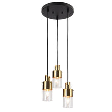 Iphigenia 3-Light 10" Black and Brass Chandelier, Cluster