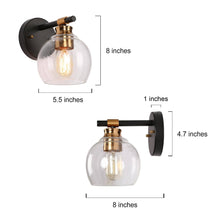 Amaryllis 1-Light Modern Black & Gold Seeded Glass  Wall Sconces